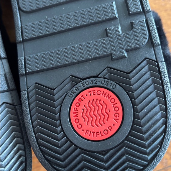 FitFlop Gen-FF Slipper Shoes Women’s Cozy Black Suede Shearling Lined Size 10 - Picture 7 of 12